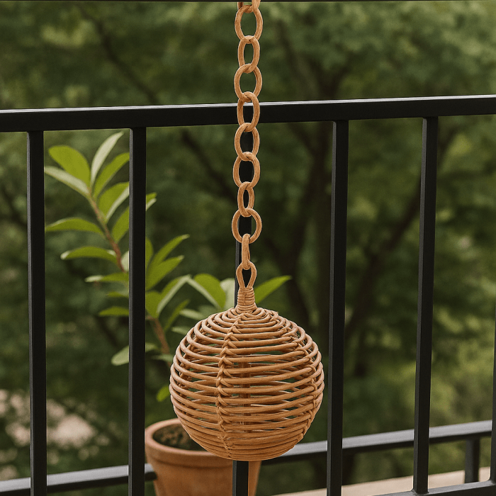Dome-Weave Cane Pendant Lamp